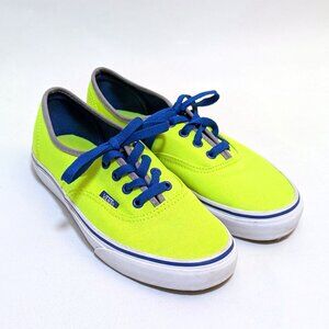 Vans Skater Shoes Punk Classic Neon Brite Green Blue Laces Women's 7.5 Men's 6
